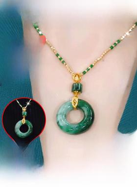 Yuzhuote安全扣项炼玉石无障碍豪华吊坠高端优雅锁骨炼女性情人节