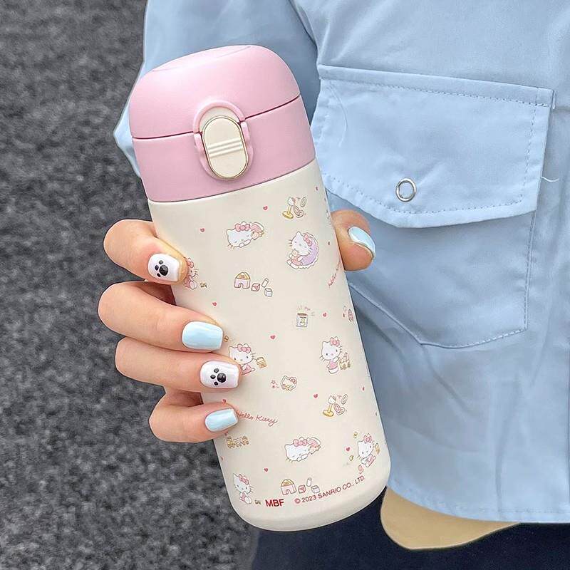 日本进口hellokitty保温杯女生可爱高颜值水杯316食品级可携式直