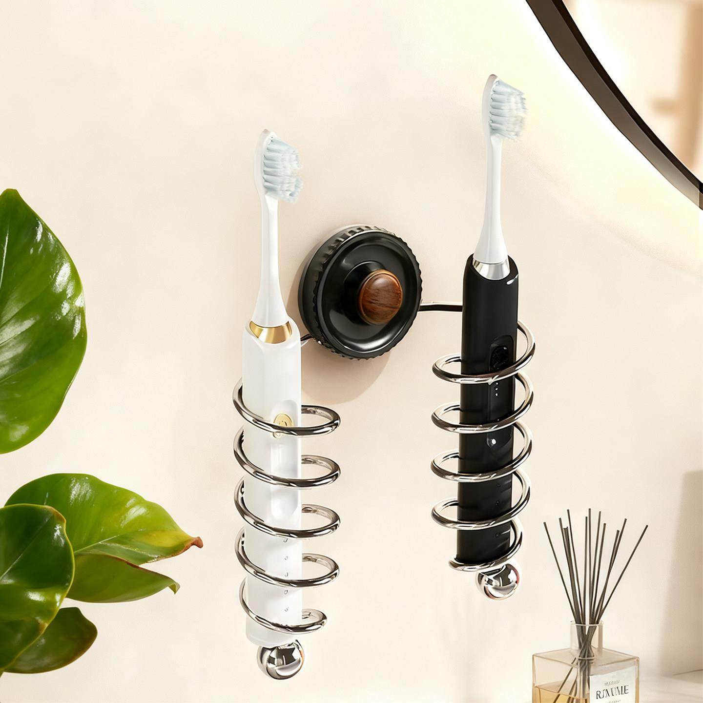 浴室电动牙刷置物架壁挂式免打不锈钢孔牙膏剃须刀吸盘吸盘牙刷架,家庭/个人清洁工具,牙刷架/牙具座,淘宝优惠券,粉丝福利购,淘宝优惠卷