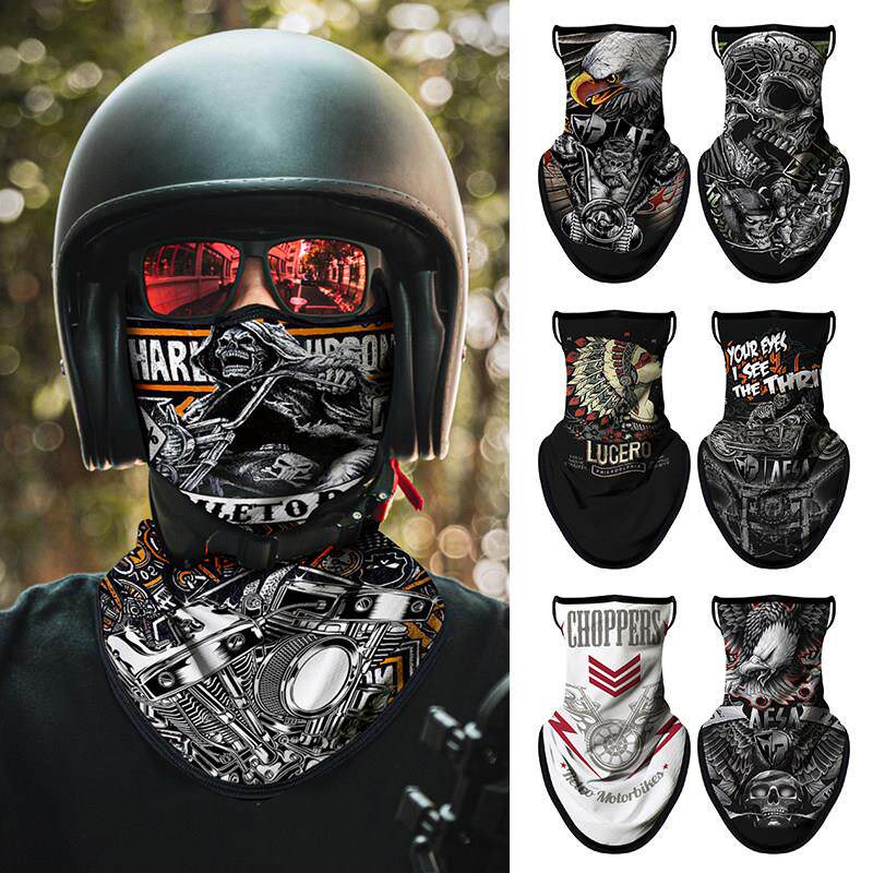 户外防晒骑行面罩骑行机车面巾哈雷复古耳挂三角巾夏季冰丝头巾男