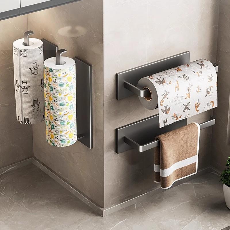 厨房纸巾架用纸免打孔橱柜卷纸架置物架卷筒纸保鲜膜抹布收纳挂架