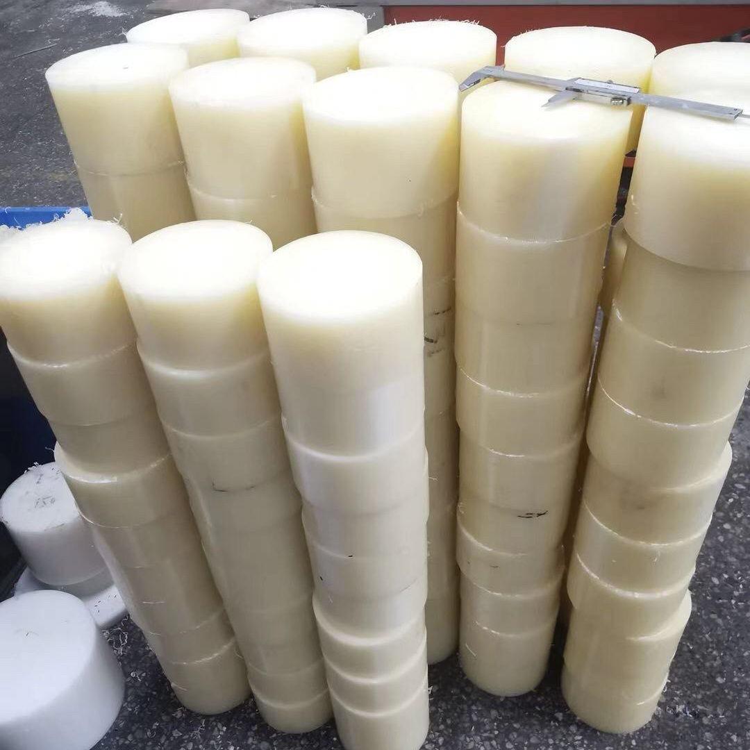 大直径POM高强度PA66尼龙UPE加工MC白色PA1010齿轮料棒HDPE棒PP棒