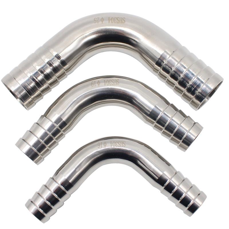 新宇304不锈钢双头皮管弯头90度卫生级316L格林软管宝塔接头热卖