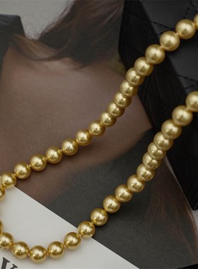 【贵气南洋金珠】人造南洋金珠 法式打结 全珠串 珍珠项链