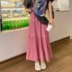 a字伞裙遮胯大摆长裙 托腹百褶裙子中长款 孕妇半身裙春秋夏季 薄款
