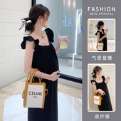 大码 高级感洋气减龄宽松背心裙潮妈长裙孕妇夏季 连衣裙 夏装 孕妇装