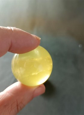 家居招财摆件天然黄水晶球属性土旺财镇宅办公室书房客厅财位圆形