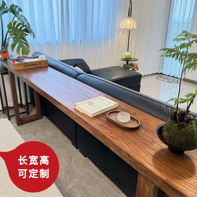 老榆木实木写字桌原木桌板书桌茶桌餐桌长条桌吧台大板桌面板