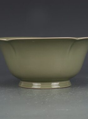 五代越窑秘色瓷花口碗古董古玩收藏品老物件瓷器老货