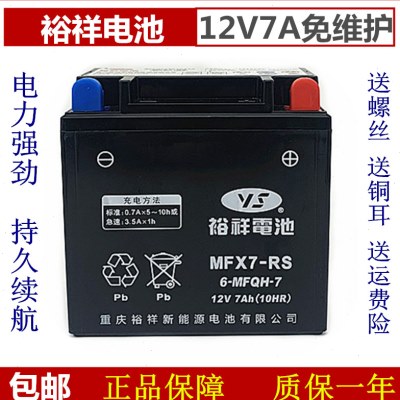 裕祥电池钱江QJ150-18A/H宗申ZS150-6B男士跨骑12V7A干电瓶免维护