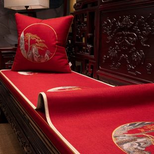 中式红木家具沙发巾棉麻盖布罗汉床盖布防滑盖巾古典家用客厅定制