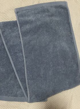 灰色纯棉运动吸水加长毛巾健身房瑜伽成人跑步擦汗吸汗巾