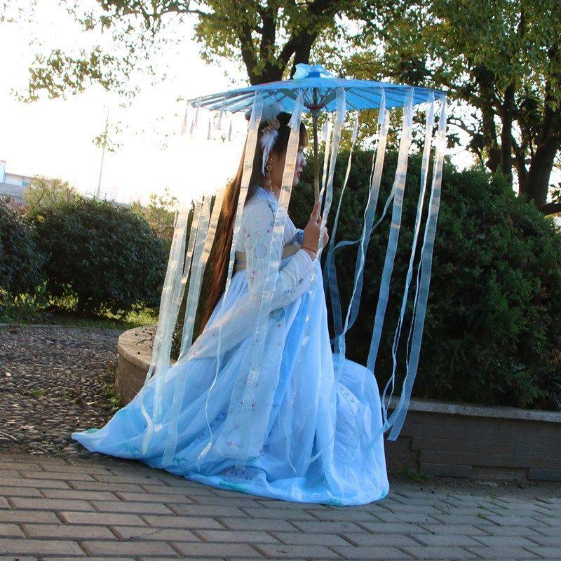 古代装雨伞汉服花风流苏彼