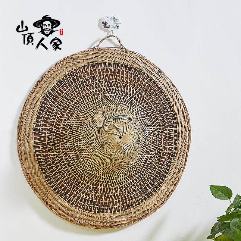 手工编制竹斗笠帽遮阳大檐