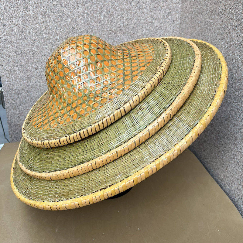 竹编斗笠帽大檐防雨晒户外
