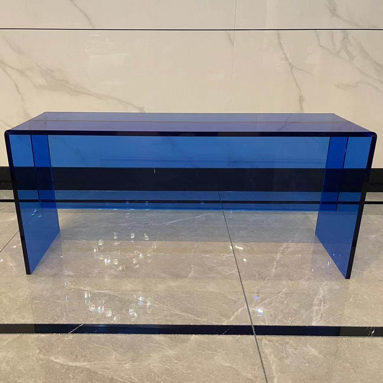 透明亚克力长条凳子简约现代服装店试衣间换鞋凳休息凳卧室床尾凳