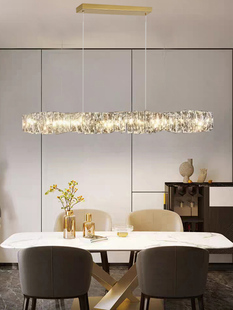 意式后现代轻奢水晶吊灯餐厅灯饭厅灯餐桌吧台灯岛台一字长条灯具