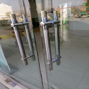 108cm手把欧式 小拉手钢化玻璃门把手加厚款 长1.2米孔距80可调70