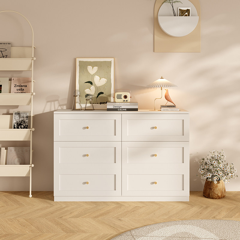 法式奶油风六斗柜储物柜客厅靠墙边柜多功能抽屉柜卧室床尾收纳柜