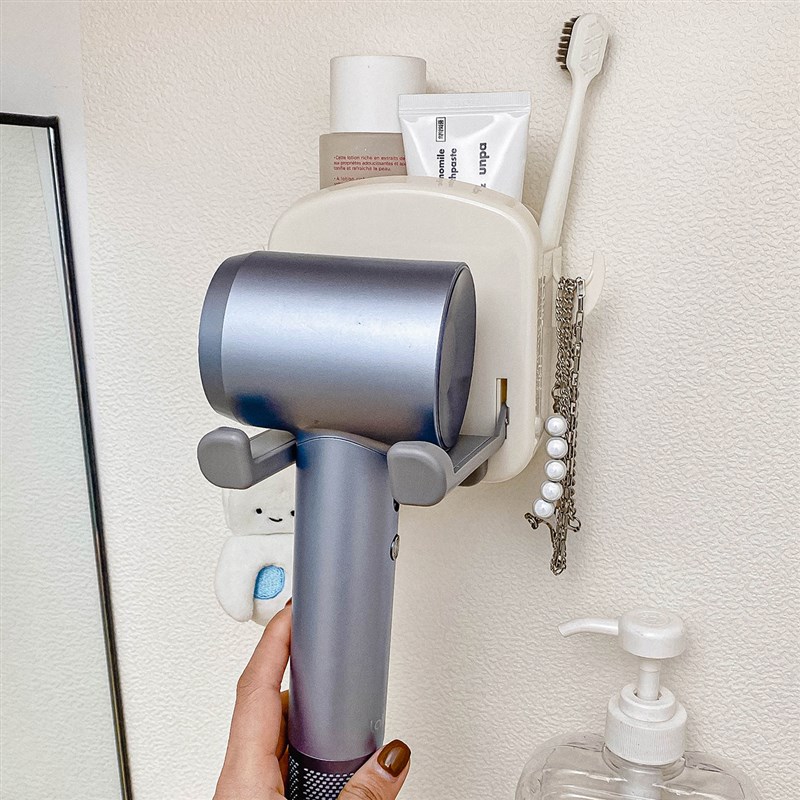 吹风机置物架子懒人免打孔卫生间浴室壁挂收纳支架可折叠风筒挂架