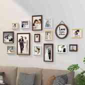 家庭客厅照片墙装 饰背景相框免打孔相片墙创意挂墙墙上组合相册墙