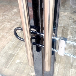 长锁锁具叉锁大u形锁双门推拉门玻璃门锁插锁店门锁商铺门u型锁
