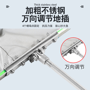 黑坑鱼护新款涂胶防挂钢圈速干高端鱼户方形鱼钓鱼网袋网兜鱼护网