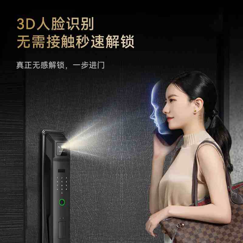 吉猫临智能门锁人脸识别锁双摄猫眼家用防盗全自动指纹密码锁D10