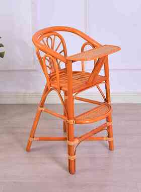 真藤儿童餐椅藤椅宝宝椅子婴儿餐桌椅专用吃饭椅子藤编bb凳饭店