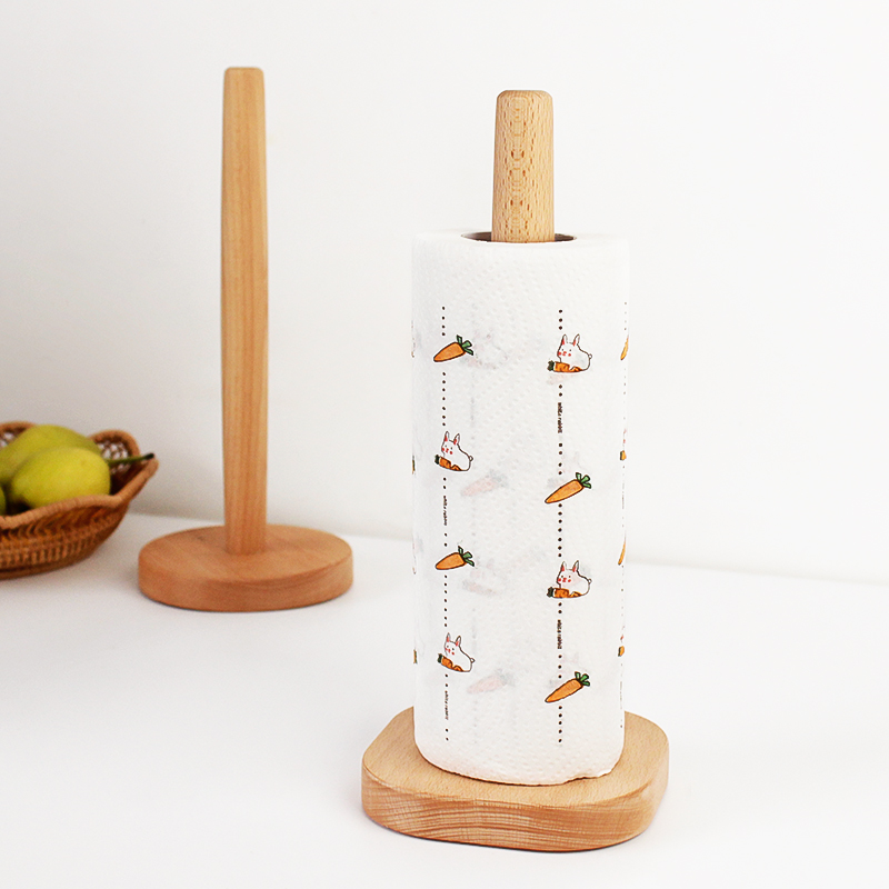 日式榉木纸巾架家用餐桌厨房用纸吸油卷纸卫生立式纸巾座收纳挂架