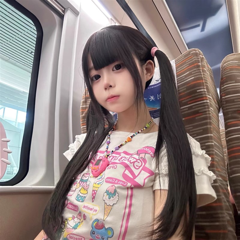 布丁兔假发女长发网红日常lolita长直发自然齐刘海全头套jk少萝