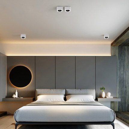 超薄明装led射灯家用客厅玄关过道走廊单头吸顶式斗胆灯cob天花灯