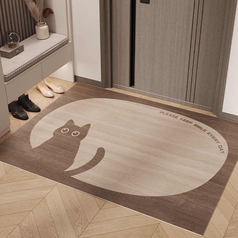 PU皮革入户地垫仿木纹现代家用室内门垫防水免洗可擦防滑进门脚垫