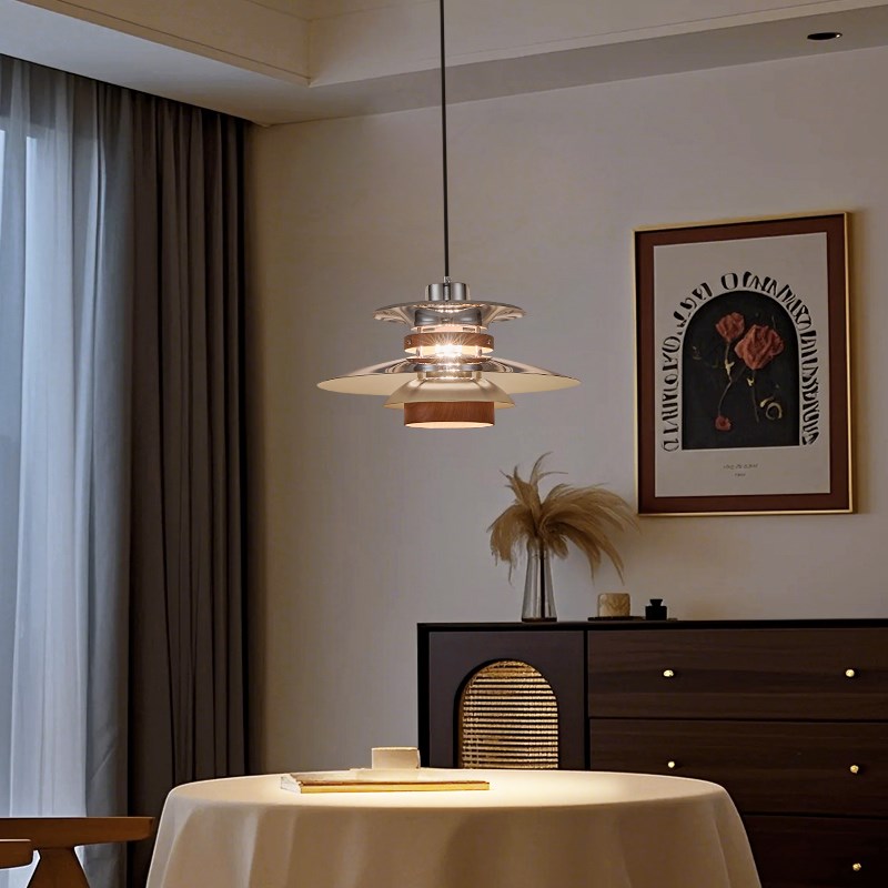 中古餐厅灯包豪斯咖啡厅吧台岛台灯复古宋代美学餐桌ph5飞碟吊灯