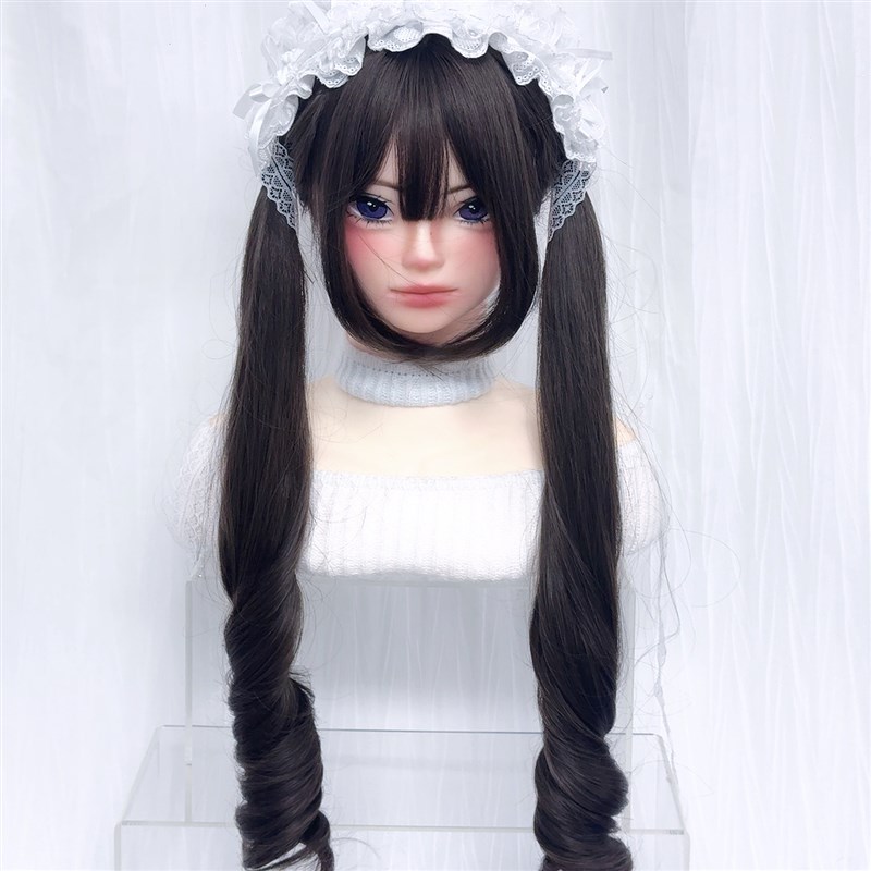 少萝家全头套假发75cm长卷发黑棕甜美可爱整顶减龄Lolita自然微卷