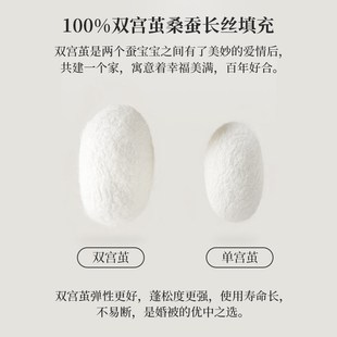 太湖雪100%桑蚕长丝提花结婚喜被子母被喜结良缘