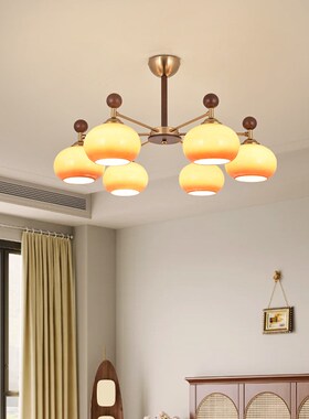 大观园卧室吊灯包豪斯玻璃2025新款法式中复古主书儿童房间灯K271