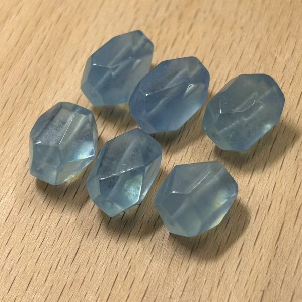 天然冰种冰透海蓝宝随形不规则手串项链配珠子多宝配件文玩散珠
