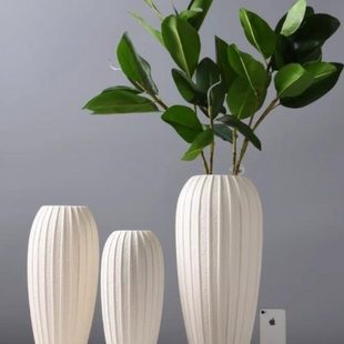 简约白色花瓶大号陶瓷艺术百合花瓶客厅摆件高级白瓷精致装饰品