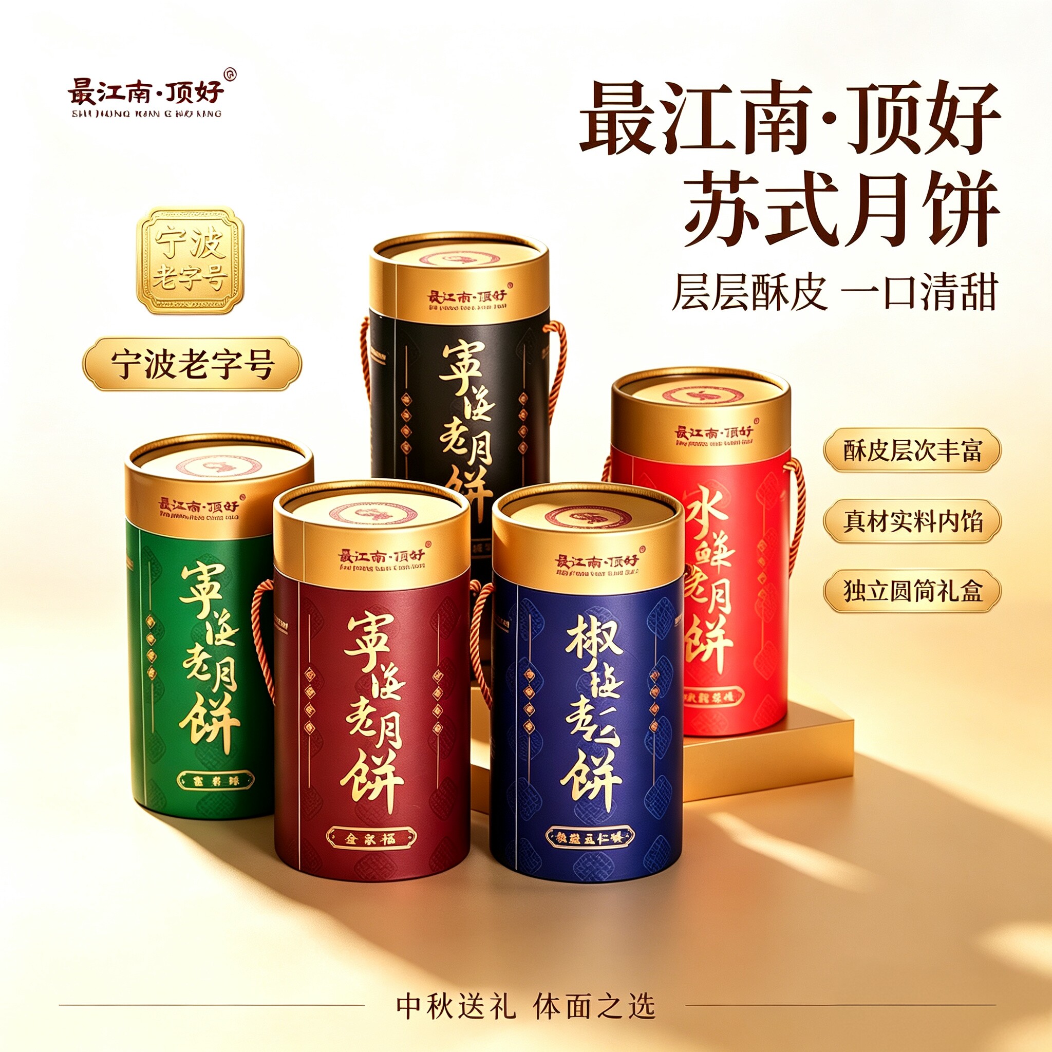 最江南苏式老月饼6枚装360g