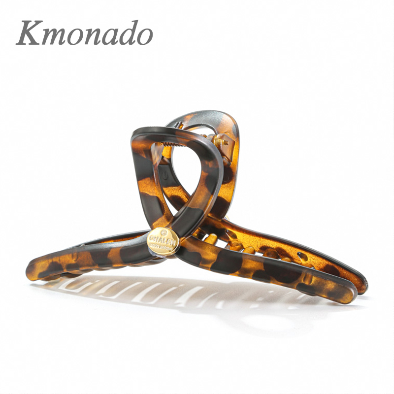 Kmonado复古简约金标一字夹后脑勺鲨鱼夹2025新款发夹女夹子发饰
