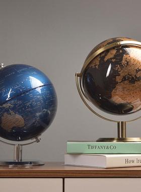 现代轻奢办公室高档地球仪摆件书桌酒柜电视柜书桌客厅书房装饰品
