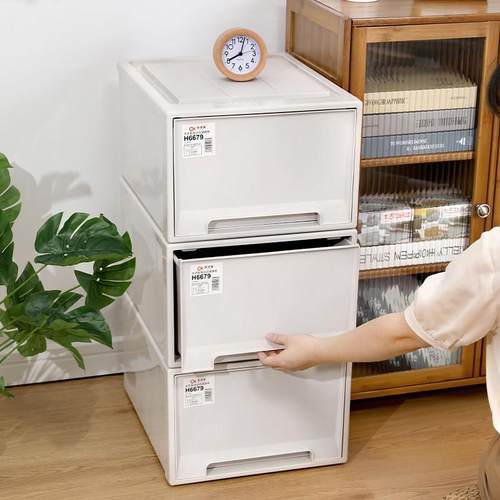 洋洋鱼抽屉式收纳盒塑料家用衣服收纳箱衣柜加厚大容量储物整理箱