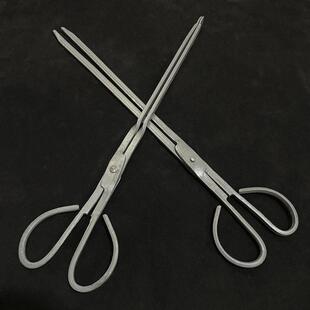 手工锻打火钳夹垃圾长柄加厚垃圾钳拾物器铁钳烧烤炭钳煤饼夹钳