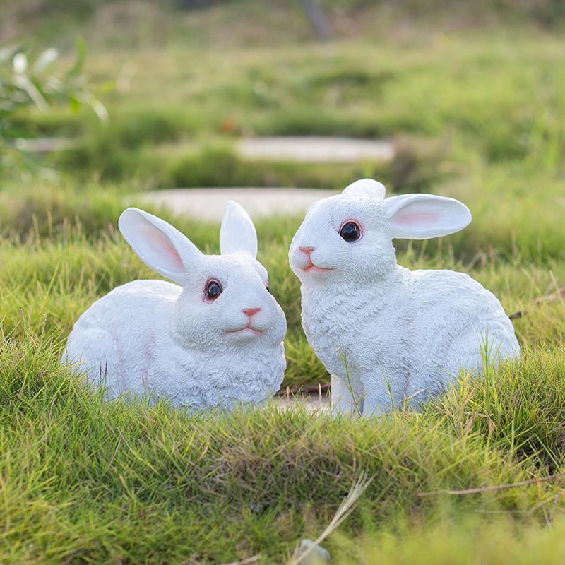 庭院户外幼儿园装饰小兔子摆件工艺品仿真动物兔子花园草坪装饰