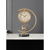 月牙台式 石英钟 创意覆古摆件时钟静音欧式 座钟新中式 轻奢客厅时尚