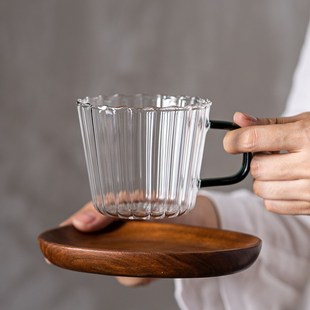 咖啡杯马克杯带把手拿铁家用水杯 高硼硅透明玻璃杯女高颜值冰美式