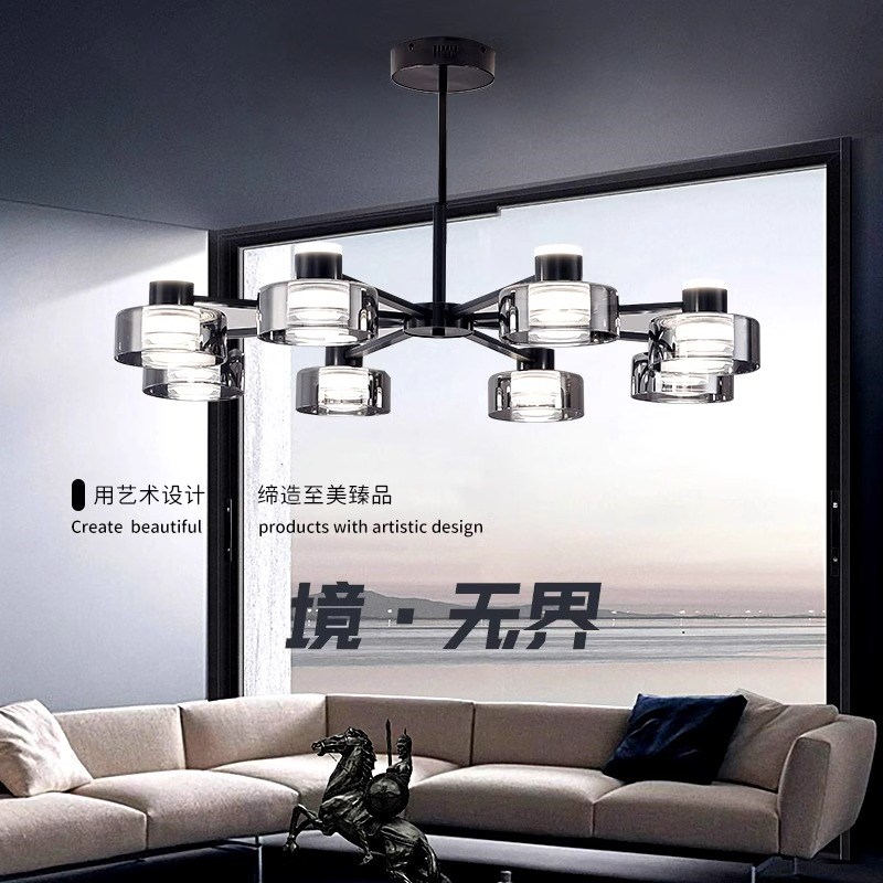 意式现代轻奢吊灯客厅灯大厅主灯中山灯具全屋2025新款简约餐厅灯