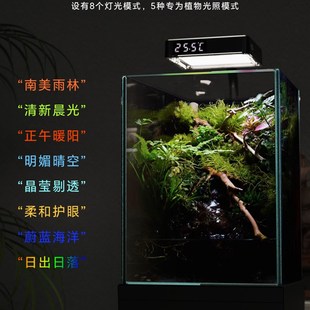 Mowo摩屋斗鱼缸玻璃缸底过滤加热一体灯光桌面生态鱼缸观赏鱼