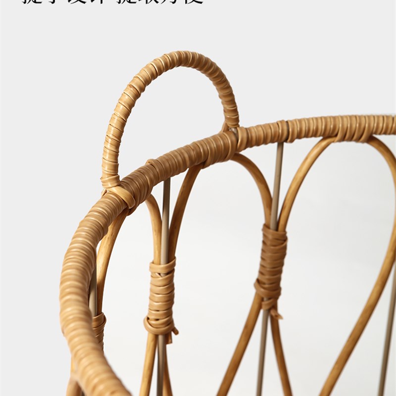 彷藤编脏衣服收纳筐家用脏衣篓高颜值轻奢客厅卫生间浴室储物框篮